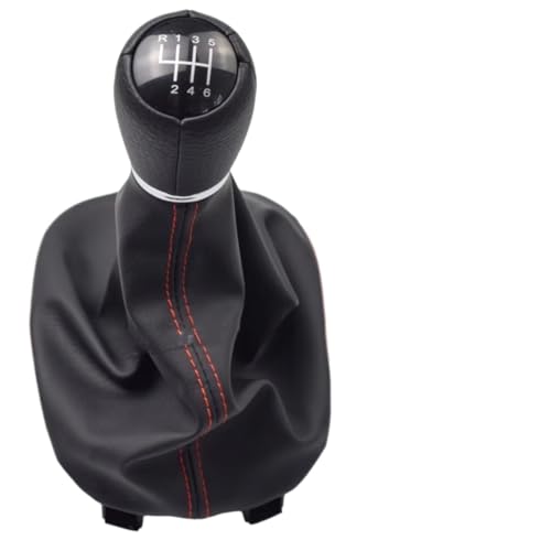 Hguvsjd Schaltknäufe Für Seat Für Leon 1M1 2002 2003 2004 2005 2006 MT 5/6-Gang-Schaltknaufhebel Mit Staubdichter Abdeckung Auto Schaltknauf(6 Speed) von Hguvsjd