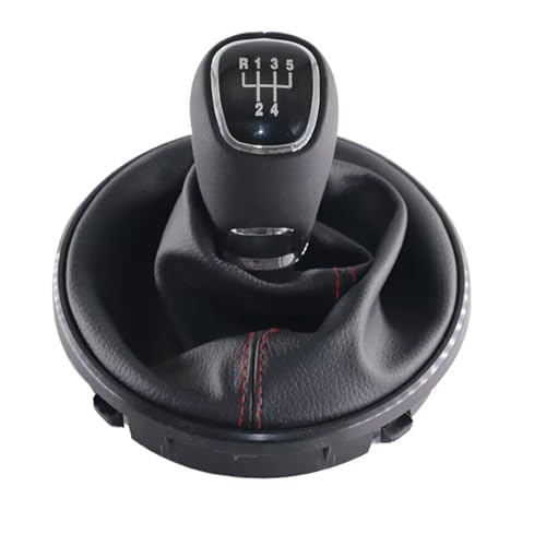 Hguvsjd Schaltknäufe Für Skoda Für Fabia 2 Für Roomster 2007-2014 5-Gang-Schaltknauf Mit Roter Linie, Kofferraumhebel, Schalthebelschutzhülle Auto Schaltknauf(Type 10) von Hguvsjd