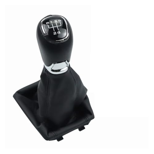 Hguvsjd Schaltknäufe Für Skoda Für Octavia A7 3 III MK3 14-2017 Manueller 5/6-Gang-Schaltknauf Mit PU-Ledermanschette Auto Schaltknauf(5 Speed Set) von Hguvsjd