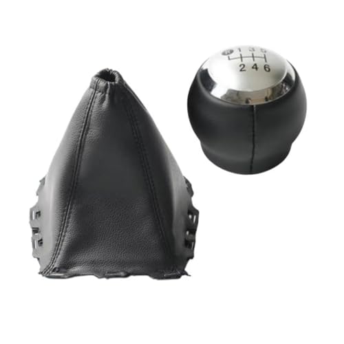 Hguvsjd Schaltknäufe Für Toyota Für Avensis III T27 2008-2015 5/6 Geschwindigkeit Auto Shift Schaltknauf Hebel Gaitor Boot Abdeckung Fall Auto Schaltknauf(6 Speed silver 2pcs) von Hguvsjd