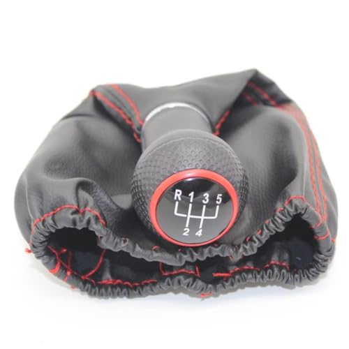 Hguvsjd Schaltknäufe Für VW Für Golf 3 Für Varaint Für Für Jetta 3 1992 1993 1994 1995 1996 1997 1998 5-Gang-Schaltknauf Aus PU-Leder Auto Schaltknauf(Red) von Hguvsjd