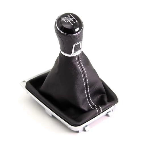 Hguvsjd Schaltknäufe Für VW Für Golf 7 MK7 A7 Für GTI Für GTD R 2013 2014 2015 2016 2017 5-Gang 6-Gang Auto-Schalthebel Schaltknauf Lederstiefel Auto Schaltknauf(A-6 speed set) von Hguvsjd