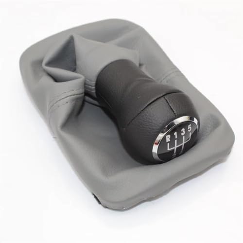 Hguvsjd Schaltknäufe Für VW Für Käfer 1998 1999 2000 2001 2002 2003 2004 2005 2006 2007 2008 2009 2010 5-Gang-Schalthebel Schaltknauf Lederstiefel Auto Schaltknauf(Grey) von Hguvsjd
