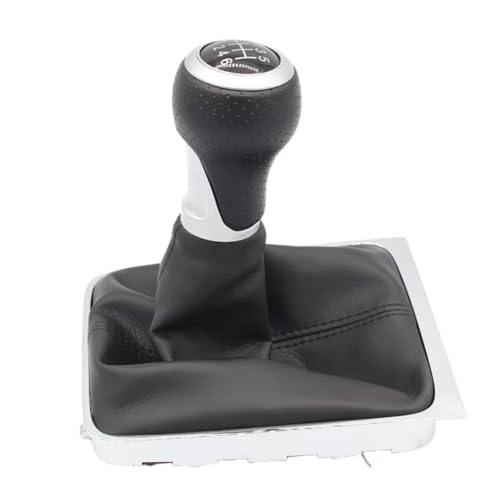 Hguvsjd Schaltknäufe Für VW Für Passat B6 2006-2011 Auto 5/6 Geschwindigkeit Getriebe Stick Schaltknauf Mit Leder Gamasche Boot Abdeckung 3C0711113A Auto Schaltknauf(6 Speed B) von Hguvsjd