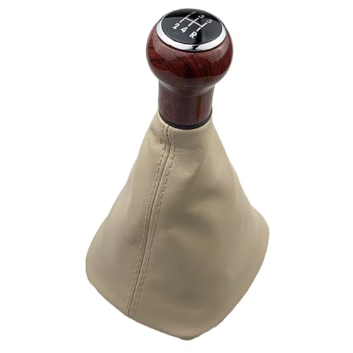Schaltknäufe Für Für Passat B5 B5.5 1998-2004 5/6 Geschwindigkeit Schaltknauf Leder Gamasche Boot Abdeckung Fall Haut Auto Schaltknauf(5 Speed Beige B) von Hguvsjd