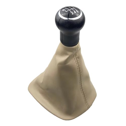 Schaltknäufe Für Für Passat B5 B5.5 1998-2004 5/6 Geschwindigkeit Schaltknauf Leder Gamasche Boot Abdeckung Fall Haut Auto Schaltknauf(6 Speed Beige A) von Hguvsjd