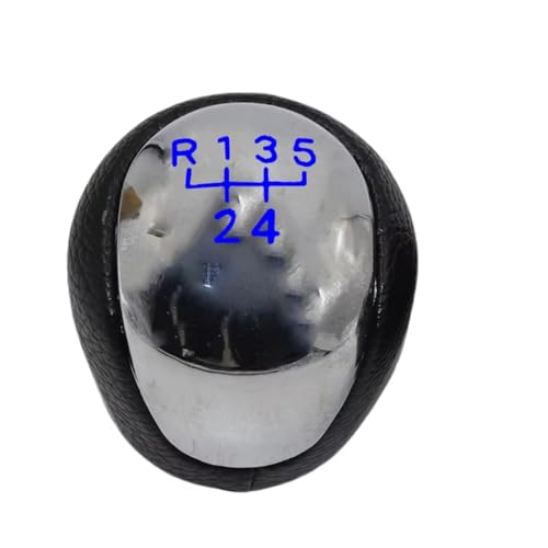 Schaltknäufe Für Hyundai I30 Für Elantra Für Touring 5 Geschwindigkeit Getriebe Shifter Knob Stick Hebel Griff Auto Schaltknauf(Chrome blue) von Hguvsjd