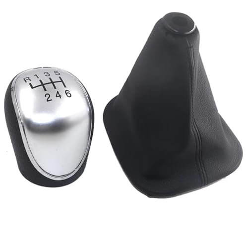 Schaltknäufe Für Hyundai Ix35 2009-2015 Manueller Schaltknauf Leder Gamasche Boot Cover Hebel Shifter Griff Stick Boot Gaitor Auto Schaltknauf(Pair silver) von Hguvsjd