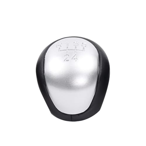 Schaltknäufe Für Kia Für Ceed Für Cerato Für Rio 2 5 Geschwindigkeit Getriebe Shifter Knob Stift Griff Headball Manuelle Auto Schaltknauf(Silber) von Hguvsjd