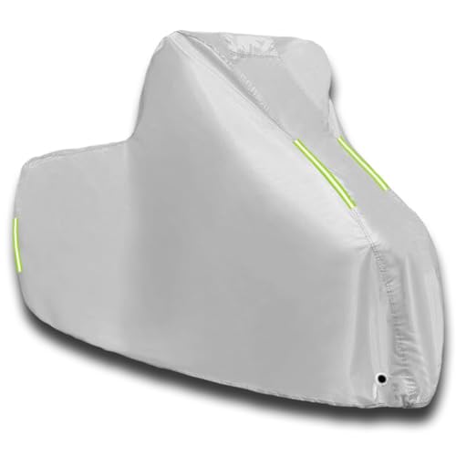 HhYyLr Motorrad Schutzhülle für Piaggio MP3 500,Motorradgarage wasserdichte Motorradabdeckung Winddicht UV Beständiges Motorrad Abdeckplane Roller Zubehör(Silver) von HhYyLr