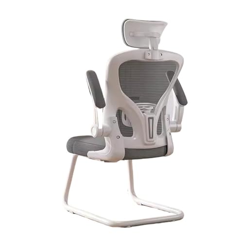 Hhaoran-9868 Computer-Gaming-Stuhl Atmungsaktiver Bürostuhl aus Netzstoff, hohe Rückenlehne, ergonomischer Schreibtischstuhl mit Kopfstütze, Schreibtischstuhl mit verstellbaren Armlehnen(Weiß) von Hhaoran-9868