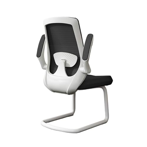 Hhaoran-9868 Computer-Gaming-Stuhl Chefsessel mit verstellbaren Armlehnen und Metallschlittenbasis, Schreibtischstuhl mit hoher Rückenlehne und Netzgewebe for das Arbeitszimmer von Erwachsenen(Weiß) von Hhaoran-9868