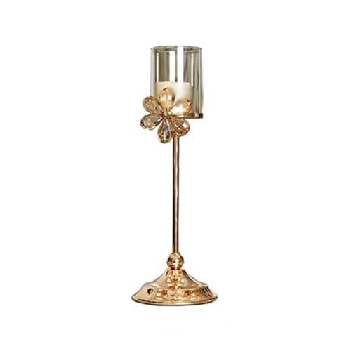 Hhaoran-9868 Kerzenständer Kerzenhalter Hochzeit Mittelstücke Metall Kristall Kerzenständer Ständer for Tisch Party Kirche Dekor Kerzenhalter für Candlelight Dinner und Tischl(Groß) von Hhaoran-9868