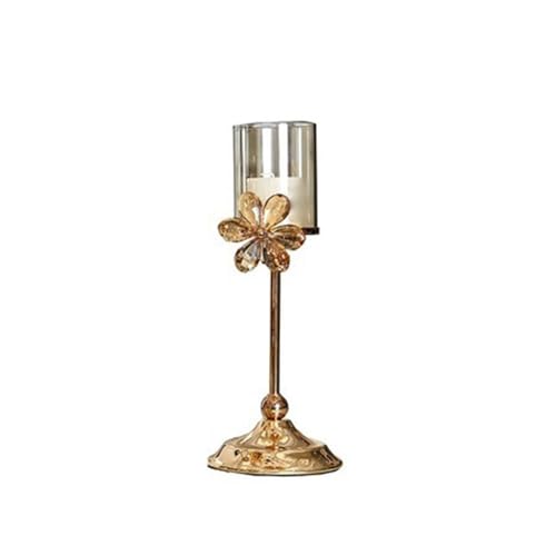 Hhaoran-9868 Kerzenständer Kerzenhalter Hochzeit Mittelstücke Metall Kristall Kerzenständer Ständer for Tisch Party Kirche Dekor Kerzenhalter für Candlelight Dinner und Tischl(Klein) von Hhaoran-9868