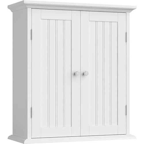 Hhaoran-9868 Medizinschrank mit Spiegel Badezimmer-Wandschrank über der Toilette, platzsparender Aufbewahrungsschrank, Medizinschrank Badezimmerschrank zur Wandmontage(Weiß) von Hhaoran-9868