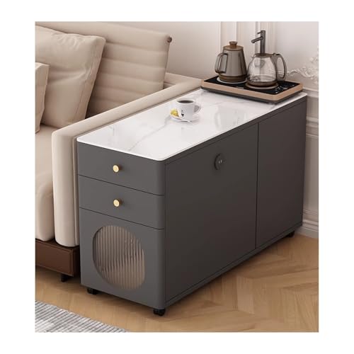 Hhaoran-9868 Sideboard-Buffetschrank Sofa Sideboard Rock Slab Beistelltisch Wohnzimmer Home Teetisch Abnehmbarer Couchtisch Schrank Buffetschrank(Grigio,80x30x60cm) von Hhaoran-9868