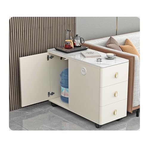 Hhaoran-9868 Sideboard-Buffetschrank Sofa Sideboard Seitenschrank Licht Luxus Schiefer Ecktisch Wohnzimmer Einfacher Beistelltisch Couchtisch Schrank Buffetschrank(Weiß,90x30x60cm) von Hhaoran-9868