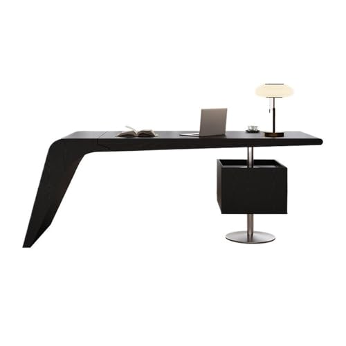 Hhaoran-9868 Studiertisch Schreibtisch Moderner Chefschreibtisch, geräumiger und minimalistischer Home-Office-Arbeitsplatz mit 2 Schubladen Gaming-PC-Arbeitstisch(Schwarz,S) von Hhaoran-9868