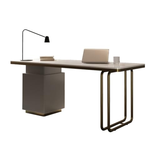 Hhaoran-9868 Studiertisch Schreibtisch Moderner Laptop-PC-Arbeitstisch, luxuriöser, robuster Schreibtisch mit Steinplattenplatte und starken Beinen for Zuhause das Büro Gaming-PC-Arbeitstisch(M) von Hhaoran-9868