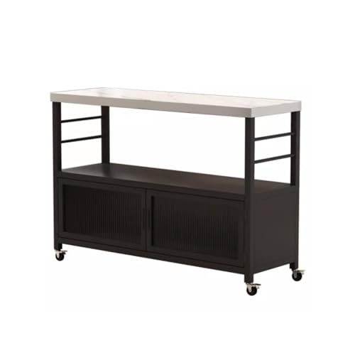 Kücheninsel Inseltisch Kücheninseltisch Kochtisch Offenes bewegliches Regal zur Aufbewahrung im Sideboard Inselwagen mit Stauraum von Hhaoran-9868