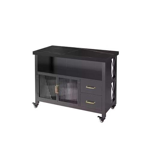Kücheninsel Kücheninseltisch Bewegliche Bar Kochtisch Offene Kommode mit Schubladen Kücheninselwagen mit Stauraum Kücheninsel Kücheninseltisch Bewegliche Bar Kochtisch Offene Kommode mit Schubladen Kücheninselwagen mit Stauraum von Hhaoran-9868