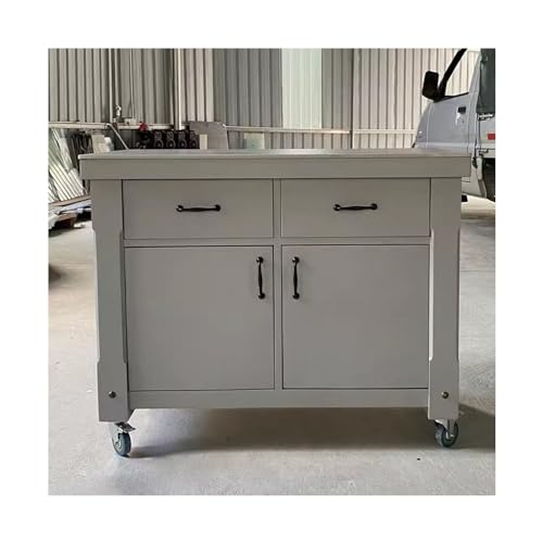 Kücheninsel Moderner, luxuriöser Küchentisch, mobiler multifunktionaler Schneidetisch, Bartisch, Seitenschrank Kücheninselwagen mit Stauraum von Hhaoran-9868
