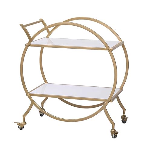 Kücheninsel Moderner Goldener runder Barwagen, 2-lagige Metall Mobile Minibar, Küchen-Servierwagen und Kaffeestation mit Rädern, 29,9 Zoll Kücheninselwagen mit Stauraum Kücheninsel Moderner Goldener runder Barwagen, 2-lagige Metall Mobile Minibar, Küchen-Servierwagen und Kaffeestation mit Rädern, 29,9 Zoll Kücheninselwagen mit Stauraum von Hhaoran-9868