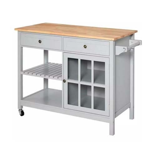 Kücheninsel Offener Tisch mit Kücheninsel Kochtisch Beweglicher Schneidetisch Barplatte Sideboard für den Hausgebrauch Kücheninselwagen mit Stauraum von Hhaoran-9868