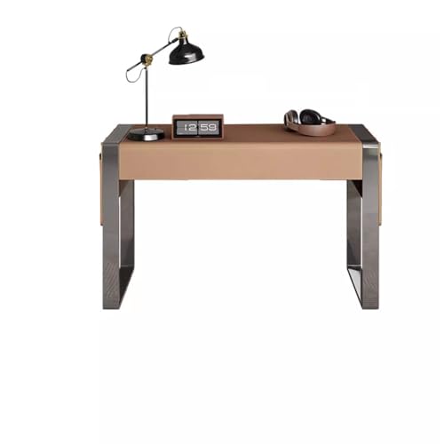 Studiertisch Schreibtisch Sattelleder Nachttisch Moderner einfacher PC-Tisch Minimalistischer leichter Luxus Kleiner Schlafzimmer Kinder-Studiertisch Gaming-PC-Arbeitstisch(140*60*75cm) von Hhaoran-9868