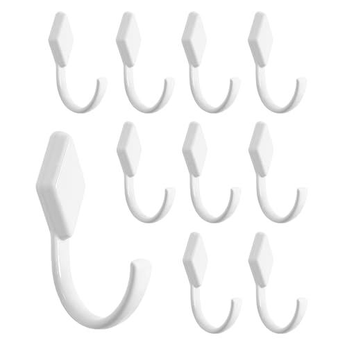 HhdvdyWgd Kleiderhaken aus Zinklegierung, für Badezimmer, Schlafzimmer, Küche, Handtuch, Bademantel, Schlüsselaufhänger mit robuster Halterung, Weiß, 10 Stück HhdvdyWgd Kleiderhaken aus Zinklegierung, für Badezimmer, Schlafzimmer, Küche, Handtuch, Bademantel, Schlüsselaufhänger mit robuster Halterung, Weiß, 10 Stück von HhdvdyWgd
