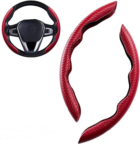 HhhhhYf Auto Lenkradbezug,für Tesla Model 3 Model X Model Y Model S,Segmentierter Lenkradbezug Langlebig Auto Innenraum Zubehör,B-Red von HhhhhYf