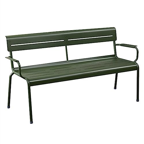 Außenbereich Terrassenbank for den Außenbereich, rostbeständige Bank aus Aluminiumlegierung for 2 Personen mit Rückenlehne, Freizeitstuhl for den Außenbereich for Balkon, Garten, Terrasse, Hinterhof, von Hhmmei2024-23