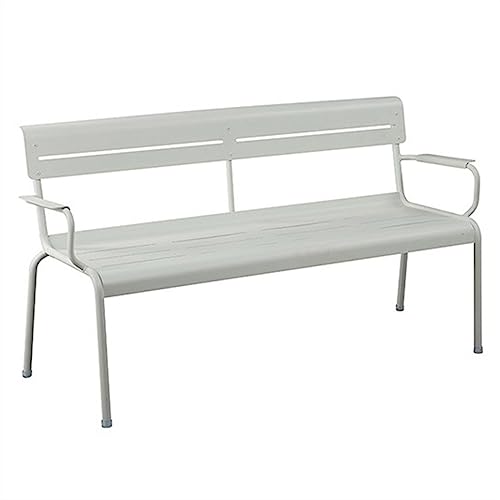Außenbereich Terrassenbank for den Außenbereich, rostbeständige Bank aus Aluminiumlegierung for 2 Personen mit Rückenlehne, Freizeitstuhl for den Außenbereich for Balkon, Garten, Terrasse, Hinterhof, von Hhmmei2024-23