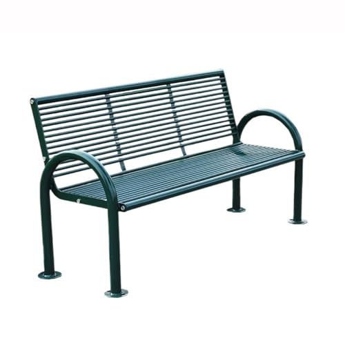Hhmmei2024-23 Außenbereich Verzinkte Gartenbank mit Rückenlehne Mehrpersonen-Parkbank für Terrasse & Balkon(Green) von Hhmmei2024-23