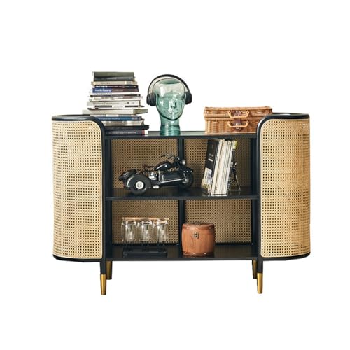 Hhmmei2024-23 Buffetschrank Massivholz Esszimmer Sideboard Haushalt Rattan Lagerung Tee Sideboard Lagerung Schrank Bauernhaus-Lagerschrank von Hhmmei2024-23