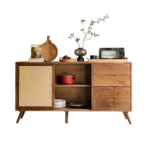 Hhmmei2024-23 Buffetschrank Massivholz Rattan Sideboard Haushaltsschrank Möbel Aufbewahrung Eimer Schrank Log Wind Sideboard Bauernhaus-Lagerschrank von Hhmmei2024-23