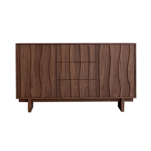 Hhmmei2024-23 Buffetschrank Sideboard aus schwarzem Nussbaumholz, Wohnzimmerschrank, Teeschrank, Schubladenschrank Bauernhaus-Lagerschrank von Hhmmei2024-23