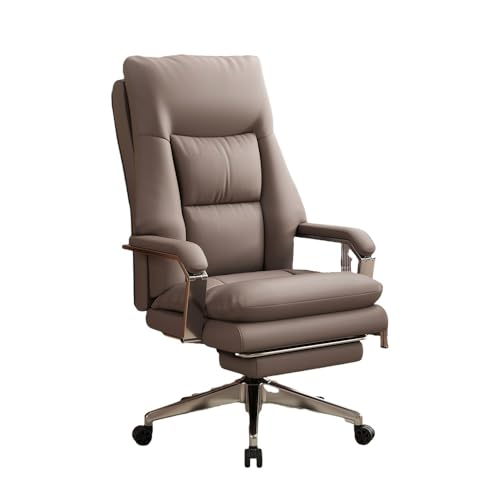 Hhmmei2024-23 Ergonomischer Schreibtischstuhl Ergonomischer Bürostuhl mit Verstellbarer Rückenlehne, Premium-Leder, for das Home Office, bequemer Chefsessel for langes Sitzen Bürostuhl von Hhmmei2024-23