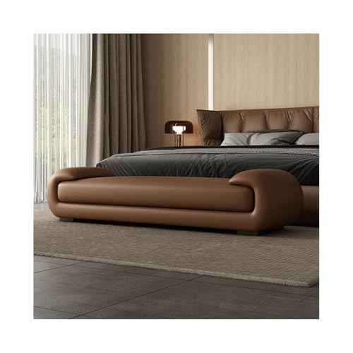 Hhmmei2024-23 Hocker am Bettende Bett-Endhocker, Schlafzimmer, Langer Sofahocker, Hauptwohnzimmerbett, Nachttischhocker, Schuhbank, Bett-Endsofahocker(Bruin,Mittel) von Hhmmei2024-23