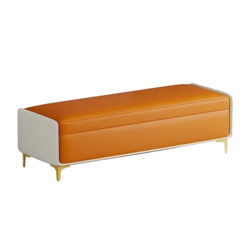 Hhmmei2024-23 Hocker am Bettende Bett-Endhocker, Schlafzimmer-Schuhwechselhocker, Eingangsbank, Bekleidungsgeschäft, Garderobenhocker, Ruhesofa, Aufbewahrungshocker(Orange,Klein) von Hhmmei2024-23