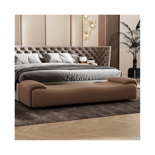 Hhmmei2024-23 Hocker am Bettende Bett-Endhocker, Sofa-Langbank, leichte Luxus-Schlafzimmer-Kleideraufbewahrungsbank, Garderoben-Schuhwechselbank(Bruin,Groß) von Hhmmei2024-23