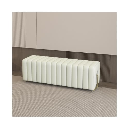 Hhmmei2024-23 Hocker am Bettende Bett-Endhocker Schlafzimmer Nachttisch Kleiderständer Leichte Luxus High-End-Bettcouch Garderobe Lange Sofa Schuhbank(Off-White) von Hhmmei2024-23