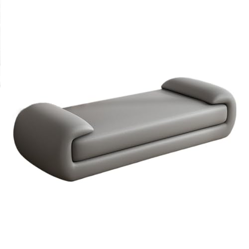 Hhmmei2024-23 Hocker am Bettende Betthocker, minimalistischer Hocker for Schlafzimmer und Wohnzimmer, Langer Sofahocker, Leder, for Schlafzimmer, Bett, Nachttisch, Ankleidehocker(Grigio,Klein) von Hhmmei2024-23