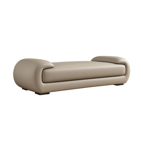 Hhmmei2024-23 Hocker am Bettende Betthocker, minimalistischer Hocker for Schlafzimmer und Wohnzimmer, Langer Sofahocker, Leder, for Schlafzimmer, Bett, Nachttisch, Ankleidehocker(Milk Coffee,Groß) von Hhmmei2024-23