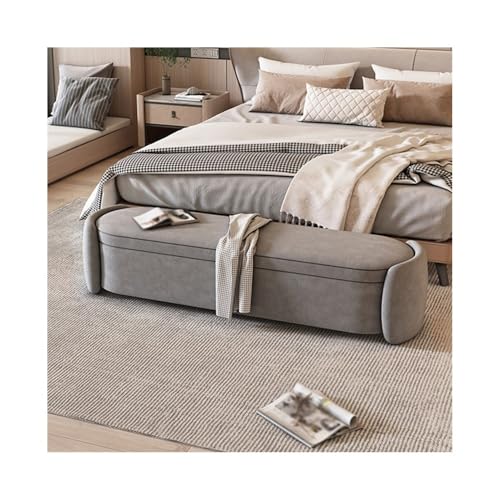 Hhmmei2024-23 Hocker am Bettende Leichte Luxus-Bettbank for das Hauptschlafzimmer, Bett-Endbank, Stauraumbett, Vorderseite, Couch, Lange Sofabank, Eingangsschuhbank(Dark Gray,Groß) von Hhmmei2024-23