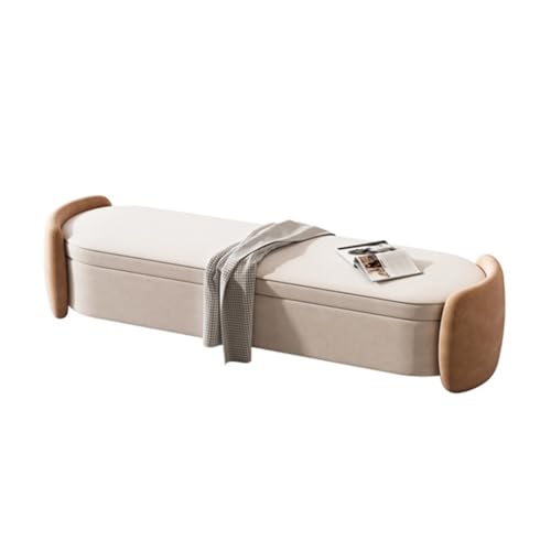 Hhmmei2024-23 Hocker am Bettende Leichte Luxus-Bettbank for das Hauptschlafzimmer, Bett-Endbank, Stauraumbett, Vorderseite, Couch, Lange Sofabank, Eingangsschuhbank(Yellow,Groß) von Hhmmei2024-23