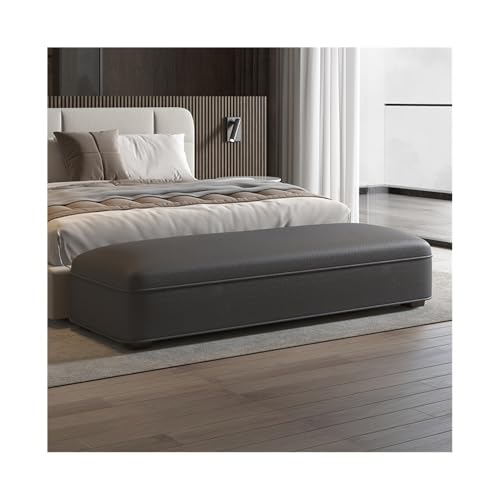Hhmmei2024-23 Hocker am Bettende Leichter Luxus-Betthocker, Nachttischhocker, einfacher moderner Schlafzimmer-Nachttisch, Lederbettcouch, Garderoben-Langbank(Dark Gray) von Hhmmei2024-23