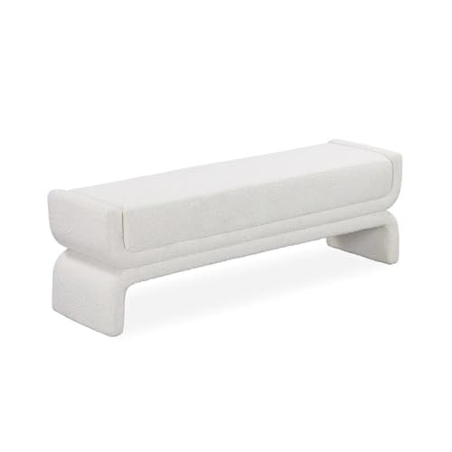 Hhmmei2024-23 Hocker am Bettende Nachttischhocker Schlafzimmer Nachttischbank Einfache, speziell geformte Wohnzimmer Lange Bank Home Schuhwechselbank(Weiß,Mittel) von Hhmmei2024-23