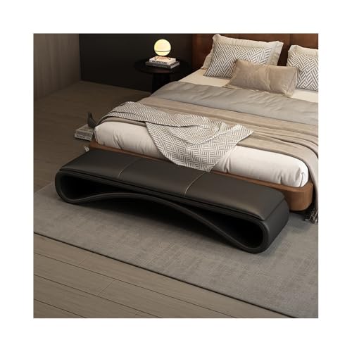 Hhmmei2024-23 Hocker am Bettende Nachttischhocker fürs Schlafzimmer, Leichter luxuriöser Nachttisch, Lange Bank, Design-Nachttischcouch, hochwertiger, einfacher, moderner Nachttischhocker(Schwarz) von Hhmmei2024-23
