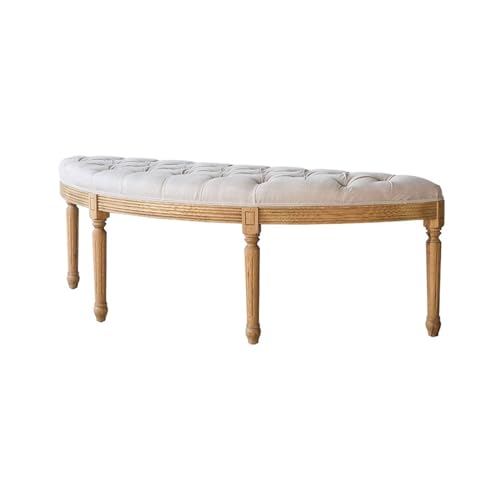 Hhmmei2024-23 Hocker am Bettende Rustikaler europäischer Vintage-Eichen-Halbrunder gebogener Nachttischhocker, Wohnzimmer-Schuhwechsel-Sofahocker, Kunst-einfache Bank von Hhmmei2024-23